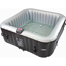 Habitat Et Jardin Spa gonflable avec cercle flottant LED Nice - 6 places - Gris/Noir