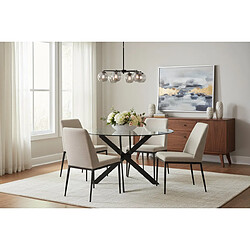 Homy france Table à manger ronde - Transparent