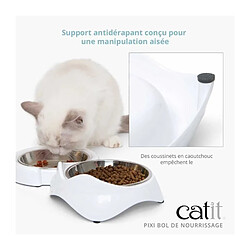 Acheter Cat-it Gamelle pour chat - CATIT - PIXI - 2 x 200ml - Double - Bols en acier inoxydable amovibles - Blanc