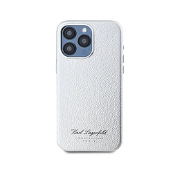 Karl Lagerfeld Coque pour iPhone 15 Pro Max Hotel RSG Texturée Grainé Élégante Argent 