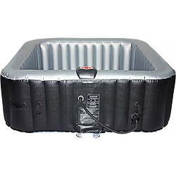 Habitat Et Jardin Spa gonflable avec cercle flottant LED Nice - 6 places - Gris/Noir