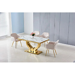 Acheter Homy france Table à manger rectangulaire - Marbré blanc