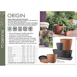 Pot de fleurs DEROMA Origin - 57,5 x 48 cm - 85 L - Sur roulettes - Terre cuite pas cher