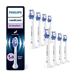 Lot de 8 tetes de brosse - PHILIPS - HX6058/87 - S2 white