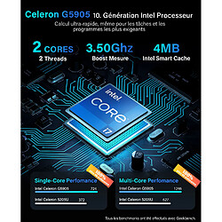 GREED - NANO - Mini PC / Ordinateur - Intel Celeron G5905 - 8GO RAM - 512GO SSD - WLAN - Win11 Pro