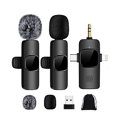Avis Avizar Microphone cravate sans fil 4 en 1 - Noir