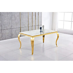 Homy france Table à manger baroque - Marbre blanc