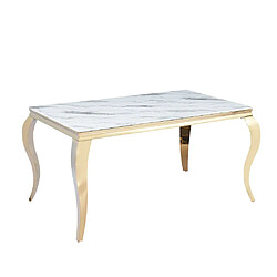 Homy france Table à manger baroque - Marbre blanc