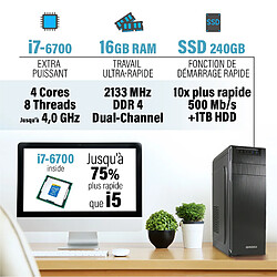 Avis GREED - Office PC / Ordinateur - Core i7 6700 - 16GO DDR4 - 240GO SSD - 1TO HDD - W11 Pro