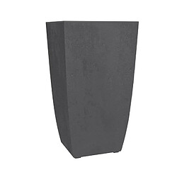 EDA Plastiques Bac a fleurs - DIVA BASALT - Gris anthracite - Carré haut - 42 L - 43,5 x 43,5 x H.78.2 cm - EDA - Bac intérieur amovible