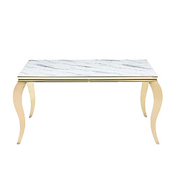 Homy france Table à manger baroque - Marbre blanc pas cher