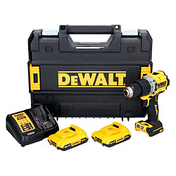 DeWalt DCD 805 D2T Perceuse-visseuse à percussion sans fil 18 V 90 Nm Brushless + 2x batterie 2,0 Ah + chargeur + TSTAK