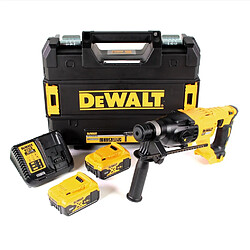 DeWalt DCH 133 P2 Marteau combiné sans fil 18V 2,6J SDS plus Brushless + 2x batterie 5,0Ah + chargeur + TSTAK