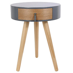Linnea Table de chevet 1 tiroir bois - Gris