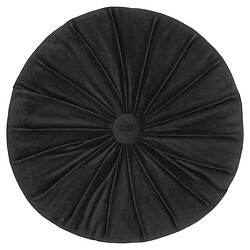 Linnea Coussin rond en polyester 40x40 cm collection INAYA noir
