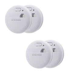 Lot de 4 détecteurs de fumée autonomie 3 ans - pile et accessoires - Otio
