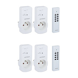 Lot de 4 prises 10A 2P+T télécommandées - Zenitech