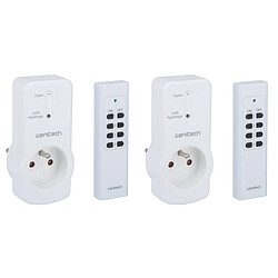 Lot de 2 prises télécommandées portée 25m - blanc - Zenitech