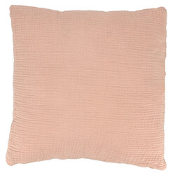 Linnea Coussin 40x40 cm double gaze de coton et sherpa GAZE & SHERPA rose pêche