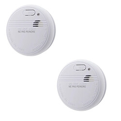 Lot de 2 détecteurs de fumée CE garantis 5 ans - avec pile et accessoires - Otio