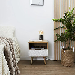 Linnea Table de chevet avec niche - Blanc