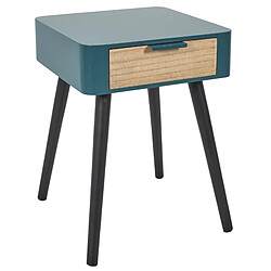 Linnea Table de chevet 1 tiroir - Bleu canard