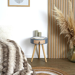 Linnea Table de chevet 1 tiroir bois - Gris