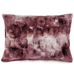 Linnea Coussin 55x75 cm ZIBELINE en fausse fourrure rose Prune