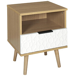 Linnea Table de chevet avec niche - Blanc