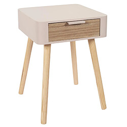 Linnea Table de chevet 1 tiroir - Rose