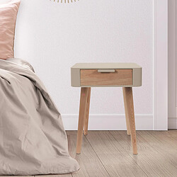 Linnea Table de chevet 1 tiroir - Beige
