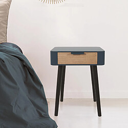 Linnea Table de chevet 1 tiroir - Bleu canard