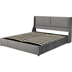 Acheter modfu Lit coffre 180x200 cm, velours, gris