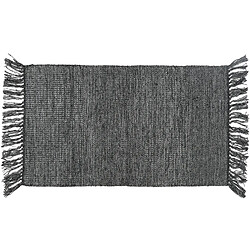 Linnea Penjab - 70x140 cm - Noir - Tapis de salon 70x140 cm collection PENJAB 60% viscose et 40% laine - 1500 g/m² noir Charbon