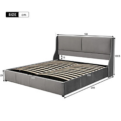 Avis modfu Lit coffre 160x200 cm, velours, gris