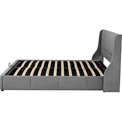 modfu Lit coffre 180x200 cm, velours, gris pas cher