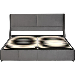 Acheter modfu Lit coffre 160x200 cm, velours, gris