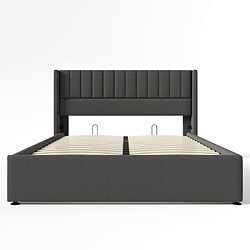Acheter modfu Lit coffre 160x200 cm, lin, gris foncé