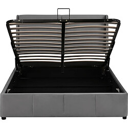 Acheter modfu Lit coffre 140x190 cm, velours, gris