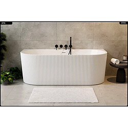 BESCO Baignoire semi îlot - 150 x 75 cm - avec Siphon Chrome - Pieds - INCLUS - LEYA