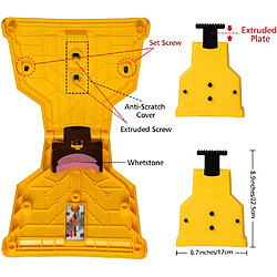 2windeal® Affûteur de de tronçonneuse affûtage PR lame de scie à chaîne avec 4 Pierre à Aiguiser