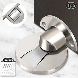2windeal® Butée de porte magnétique loquet Porte au sol adhésif en alliage de zinc Argenté