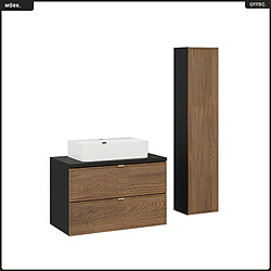 Otitec ensemble meuble salle de bain - Noir mat