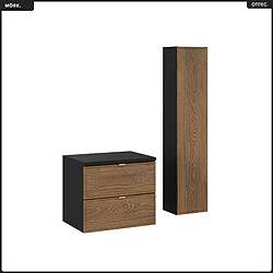 OTITEC Ensemble de meubles sous vasque - 60 cm - avec Plan - Colonne - MÖRK