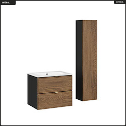 OTITEC Ensemble de meubles sous vasque - 60 cm - avec Plan - Vasque - Colonne - MÖRK