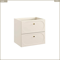 OTITEC Ensemble de meubles sous vasque - 60 cm - avec Plan - Colonne - SAND