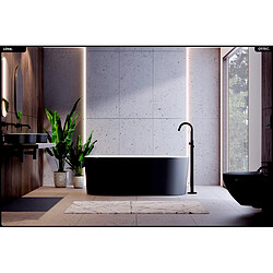 BESCO Baignoire îlot - 160 x 74 cm - avec Siphon Chrome - Pieds - INCLUS - LOVA BLACK
