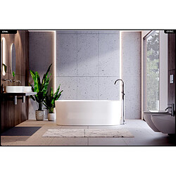 BESCO Baignoire îlot - 160 x 74 cm - avec Siphon Chrome - Pieds - INCLUS - LOVA