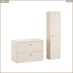 OTITEC Ensemble de meubles sous vasque - 80 cm - avec Plan - Colonne - SAND