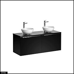 Otitec Meuble vasque double suspendu - Noir mat